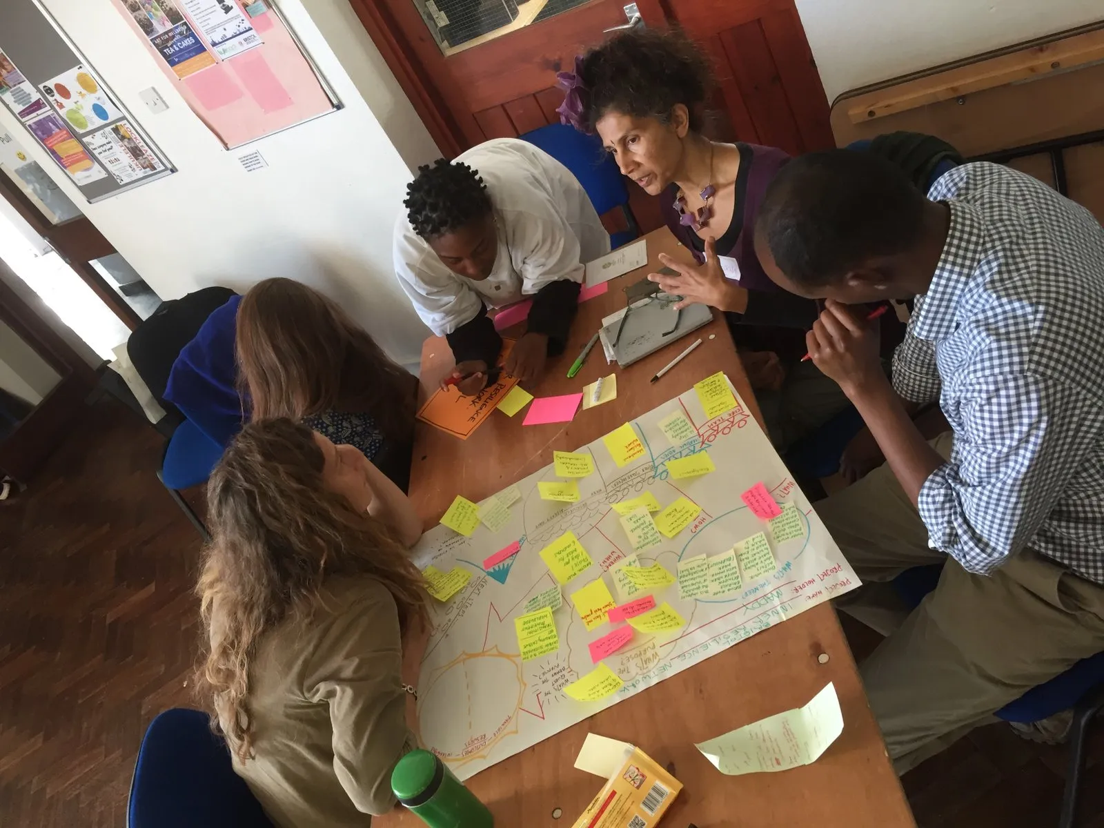 Participants gathered around a harvest at the 2025 training